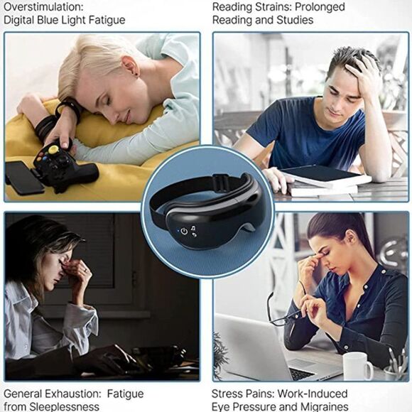 NWT RENPHO Eye Massager with Heat Bluetooth Music, color: black - Picture 6 of 15